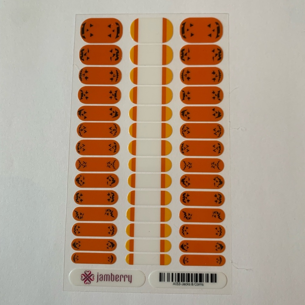 Jamberry Jacks and Corns Junior Nail Wraps, NWT, Candy Corn, Pumpkin, Nail Art
